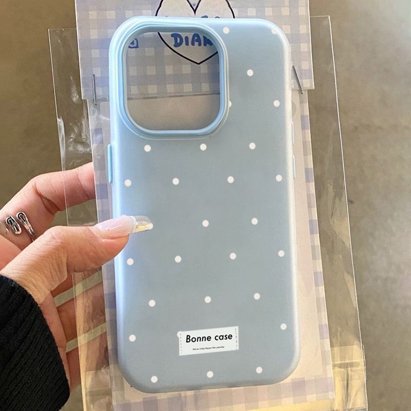 Phone Cases Designer - Cute White Polka Dots Design 2-in-1