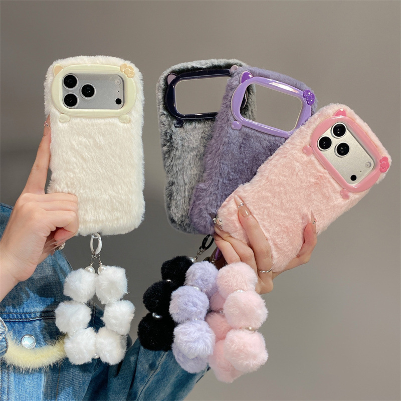 Phone Cases Bulk - Luxury Solid Colors Furry Plush Phone
