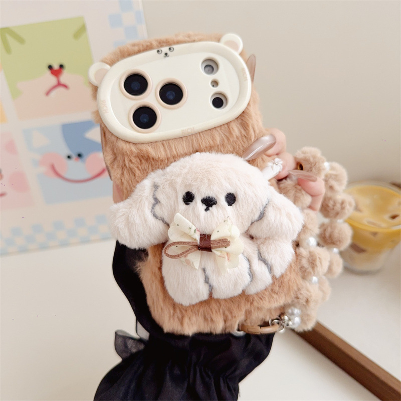 3D Cartoon Bowknot Puppy Warm  - Phone Cases Bulk 评论和价格