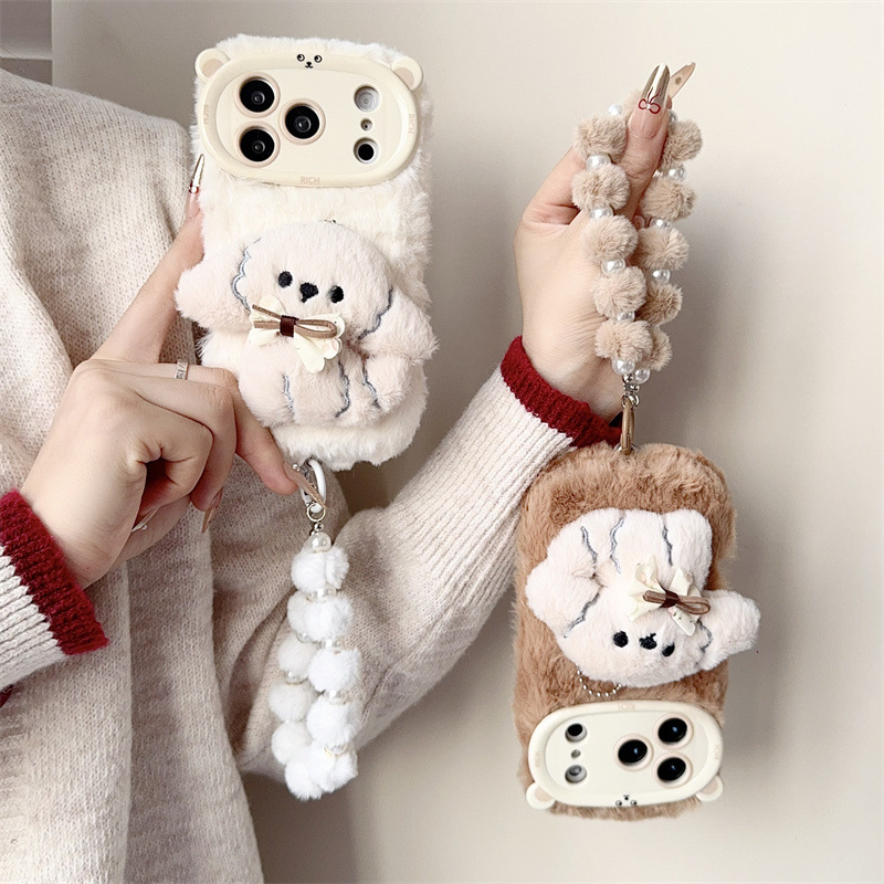 3D Cartoon Bowknot Puppy Warm  - Phone Cases Bulk 评论和价格