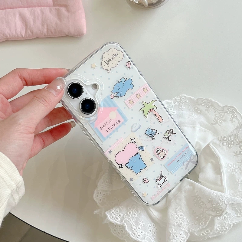 Cute Cartoon Elephant Grabbing - Phone Cases Kawaii 评论和价格