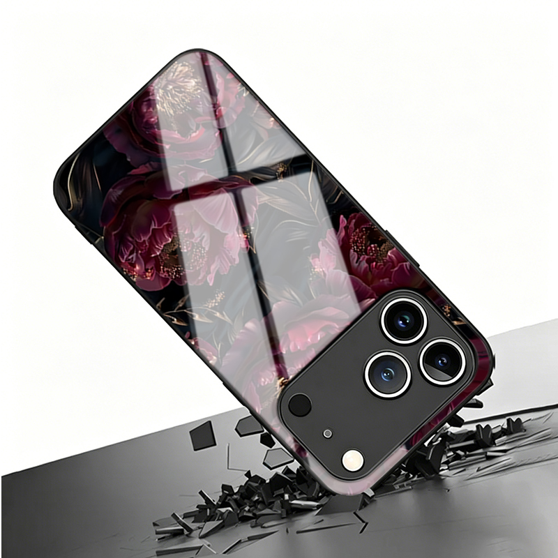 Vogue Dark Red Rose Tempered G - Phone Cases Vogue 评论和价格
