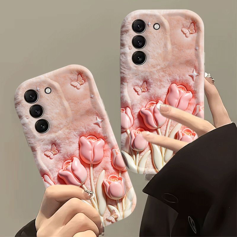 2D Flat Design Pink Tulip Phon - Phone Cases Designer 评论和价格