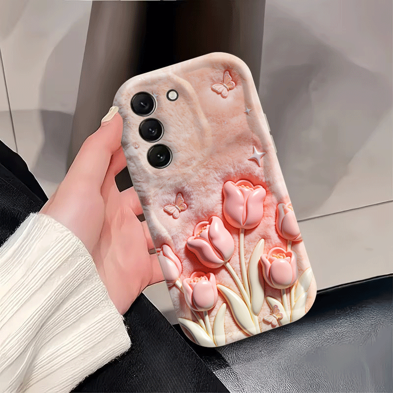 2D Flat Design Pink Tulip Phon - Phone Cases Designer 评论和价格