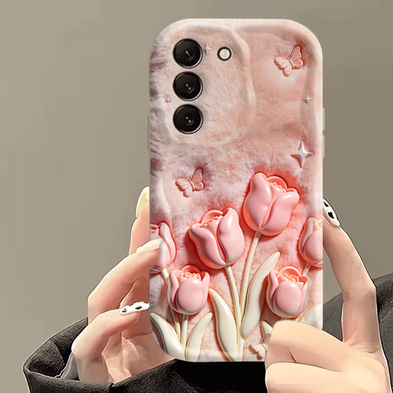 2D Flat Design Pink Tulip Phon - Phone Cases Designer 评论和价格