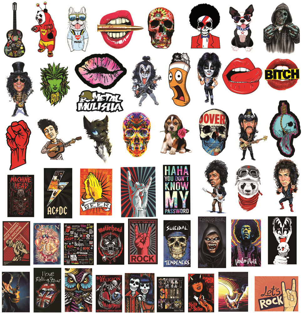 50Pcs Vintage Rock Stickers DI - Phone Cases Kids 评论和价格