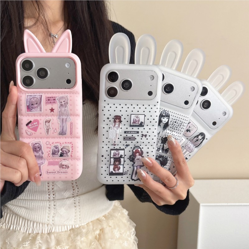 Japanese Y2K Cute Bunny Ear Ph - Cute Anime Case 评论和价格